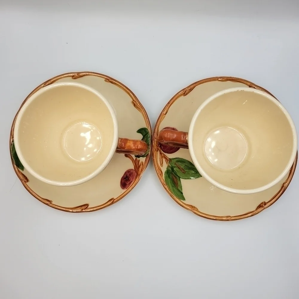Vintage Franciscan Apple Set of 2 Cups & 2 Saucers